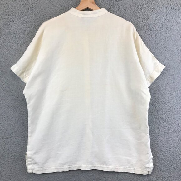 M.A.C Collection Women's 100% Linen Button Up Shirt Blouse - Picture 2 of 7